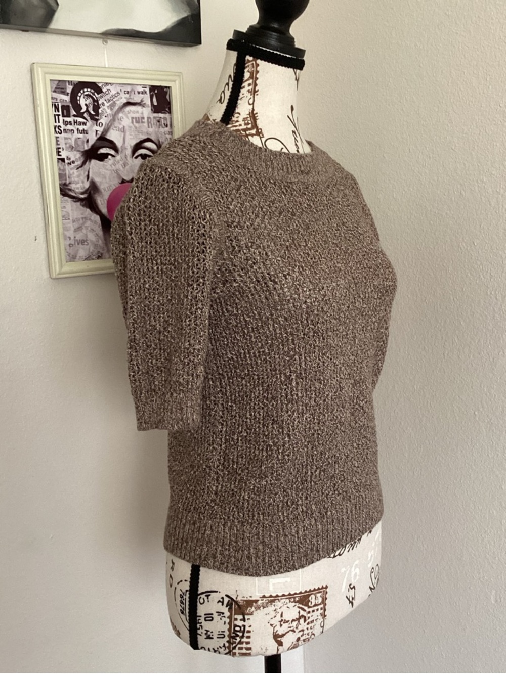 Pendleton Taupe Short-Sleeve Crew Sweater - Picture 4 of 6